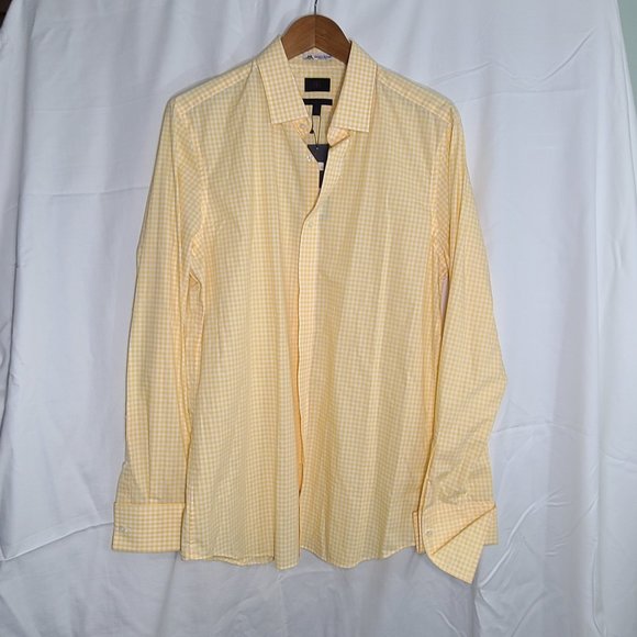 Banana Republic Monogram Thomas Mason Yellow Gingham Check Shirt